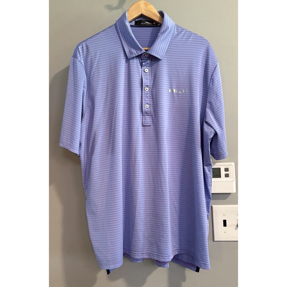 Polo Ralph Lauren RLX Shirt Polo Performance Striped Stretch Wicking Golf XXL‎